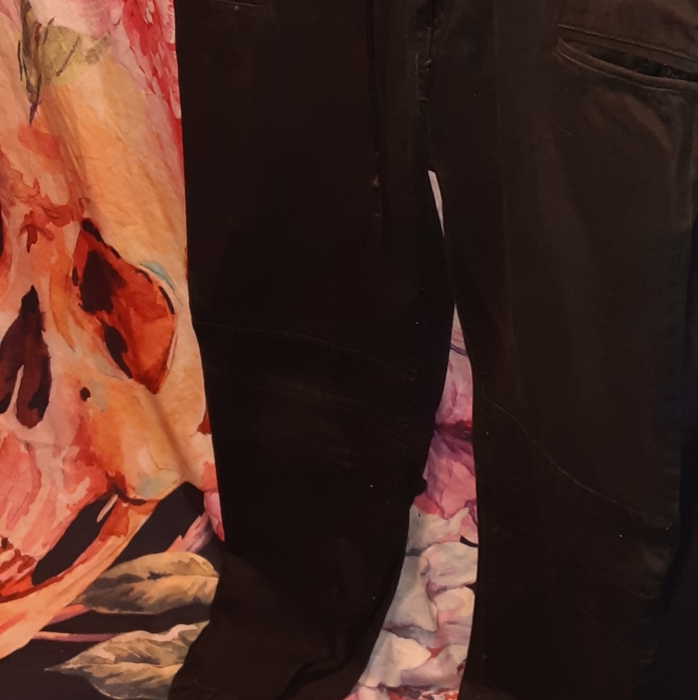 Black drawstring work pants